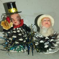 Coppia addobbi albero di natale vintage fine an 50