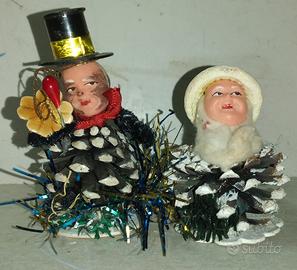 Coppia addobbi albero di natale vintage fine an 50