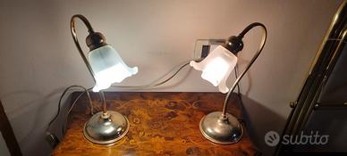 2 abat-jour paralume da comodino in ottone
