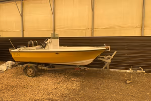 Barca in vetroresina, motore Yamaha 40 e carrello