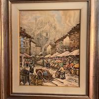 Aquerelli "Vecchia Milano" Lucio Verdini 1970