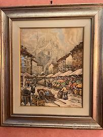 Aquerelli "Vecchia Milano" Lucio Verdini 1970