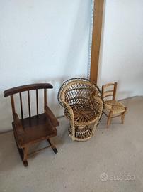 3 Sedie per bambole - Vintage 