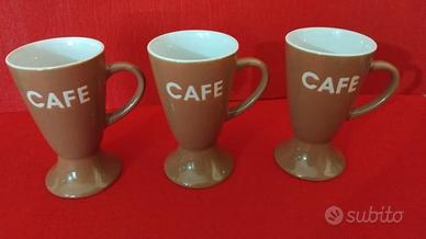 Tris Tazze Mazagran Vintage Cioccolata e Caffè Cer