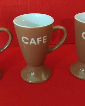 Tris Tazze Mazagran Vintage Cioccolata e Caffè Cer