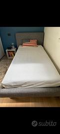 Letto singolo, materasso 90 cm e doghe in legno