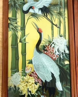 Quadro cinese fatto a mano 1950 pittura reversa