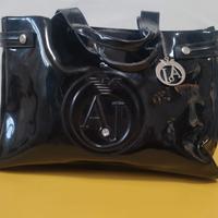 Armani Jeans maxi borsa in vernice nera