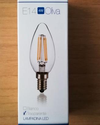 Lampadina LED Ideal Lux E14 4W Oliva Trasparente