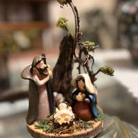 Presepe con sacra famiglia artigianale