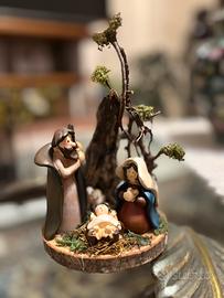 Presepe con sacra famiglia artigianale
