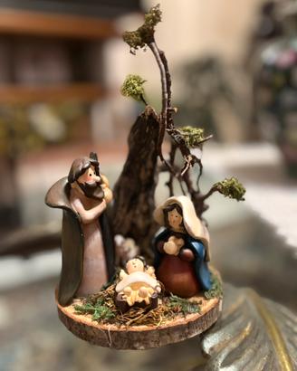 Presepe con sacra famiglia artigianale