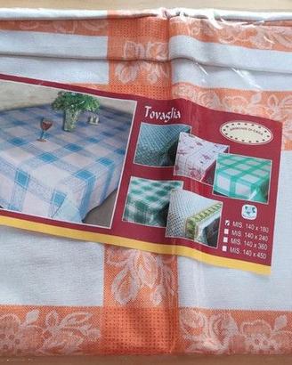 Tovaglia cotone arancione e bianco