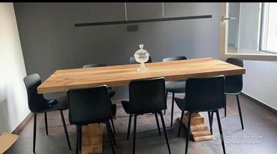 Tavolo in legno cestagno anni 80 risteutturato