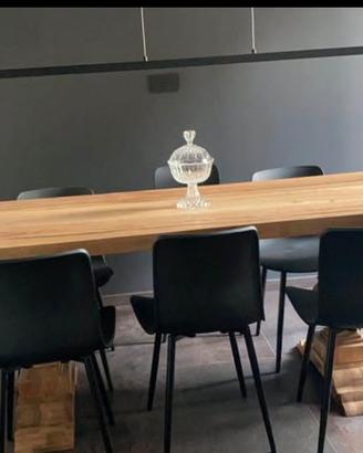 Tavolo in legno cestagno anni 80 risteutturato