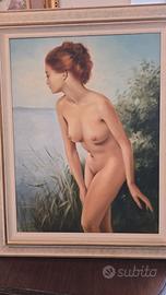 Quadro nudo femminile vintage anni ’70 – dipinto a