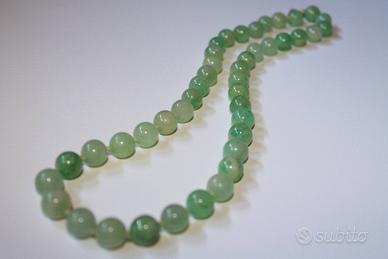 Collana varietà Giada naturale verde acqua