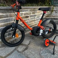 Bici btwin 14” per bambini con rotelle smontabili