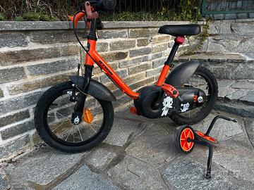 Bici btwin 14” per bambini con rotelle smontabili
