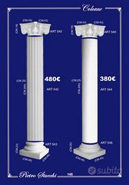 colonna in gesso capitello ionico decoro interni