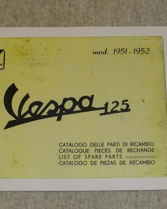 CATALOGO RICAMBI PIAGGIO VESPA 125 1951-1952