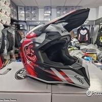 AIROH Casco Cross Wraaap - Cyber - Red