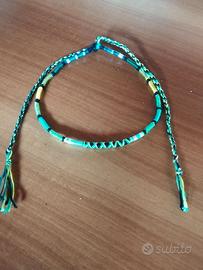 Treccina collana in cotone realizzata a mano