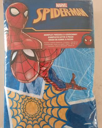 Lenzuola 3 pezzi Spiderman letto singolo NUOVI