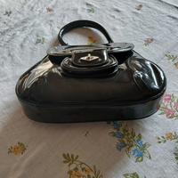 Borsa a mano Vintage Anni 60 Vera Pelle Nera Lucid