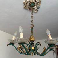 Lampadario anni '50 a sei bracci Art Déco