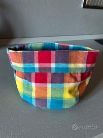 Cesto/cestino porta pane/porta oggetti in tessuto