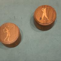 Coppia di scatole vintage in legno