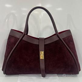 Borsa in vera pelle scamosciata