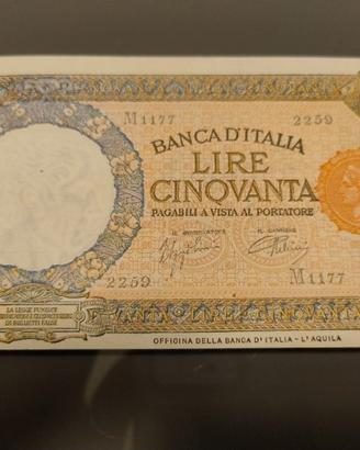 50 LIRE CAPRANESI RSI 08/10/1943 SPL/SUP