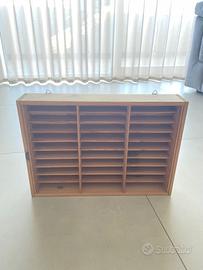 Porta cassette in legno vintage 37x23x7