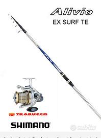 Combo surfcasting Canna Shimano e mulo Trabucco