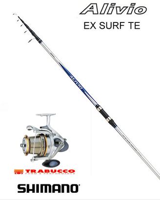 Combo surfcasting Canna Shimano e mulo Trabucco