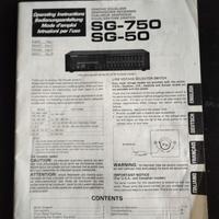 libretto istruzioni Pioneer SG-750