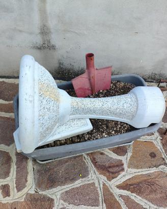 Lavandino da esterno in polvere di marmo