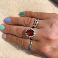 Anello argento con pietra rossa