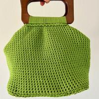 Borsa all'uncinetto in cordino verde
