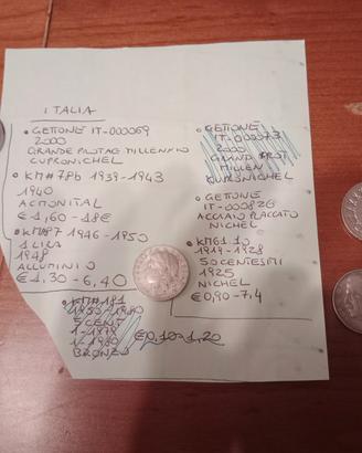 Lotto di gettoni e monete italiane.
Scelga e facci