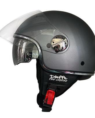 CASCO DIEFFE GRIGIO OPACO DOPPIA VISIERA