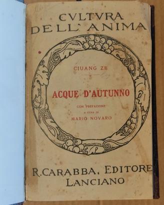 1922 Ciuang Ze - Acque d'autunno (Carabba) - Raro