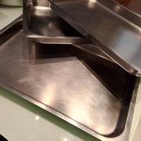 4 teglie + 2 omaggio rettang. acciaio professional