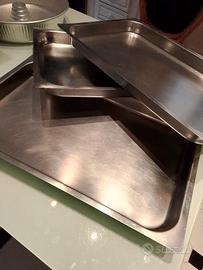 4 teglie + 2 omaggio rettang. acciaio professional