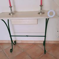 Consolle cantori legno e ferro battuto