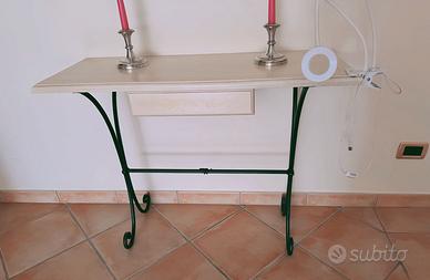 Consolle cantori legno e ferro battuto