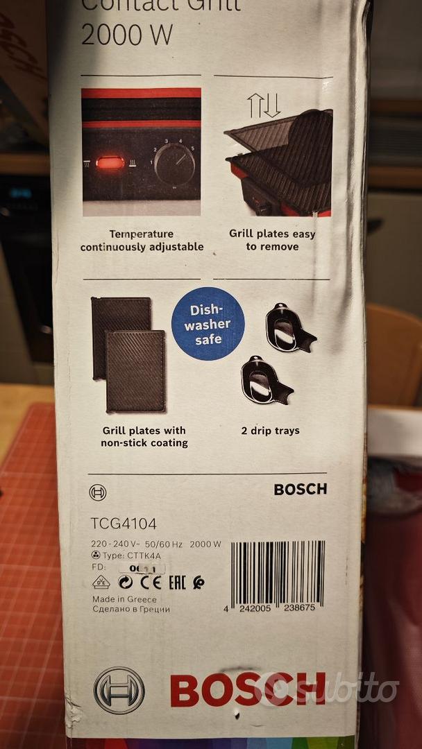 Bistecchiera Elettrica Bosch TCG4104 2000W Rosso - Elettrodomestici In  vendita a Piacenza