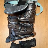Rollerblade con polsiere e borsa